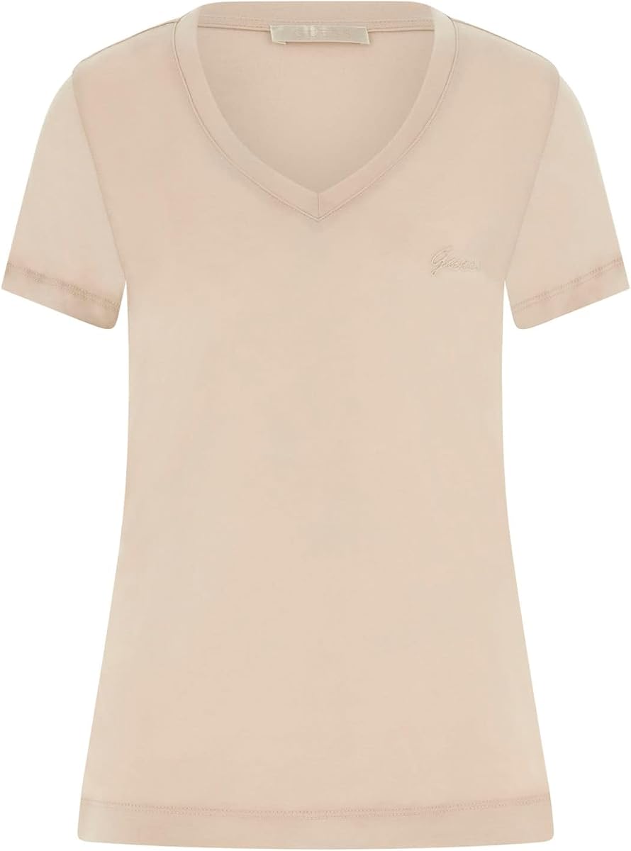 GUESS Camiseta básica ligera ecológica de manga corta para mujer