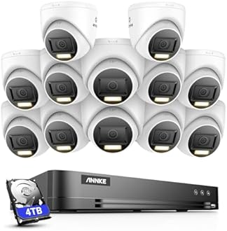 ANNKE 8MP CCTV Camera Systems, 16 Channel H.265+ DVR, 4K CCTV System with 4TB Security Hard Drive, 12 × 8MP Security Turret Camera Outdoor, Smart Human/Vehicle Detection, Night Vision