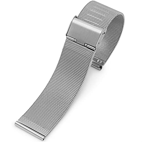Bracelet de montre en maille acier inoxydable 304 argenté de qualité TEYSHA