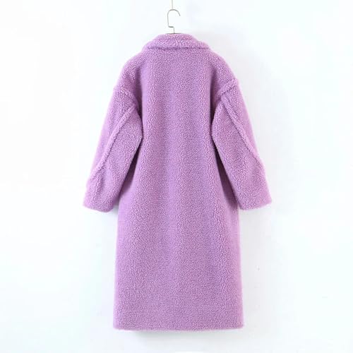 Women's Sherpa Jackets Faux Fur Long Teddy Bear Coat Lapel Fuzzy Oversized Winter Outerwear2