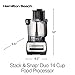 Hamilton Beach Stack & Snap Food Processor and Vegetable Chopper, Stainless Steel Blades, 14 Cup + 4-Cup Mini Bowls, 3-Speed 500 Watt Motor, Black (70585)
