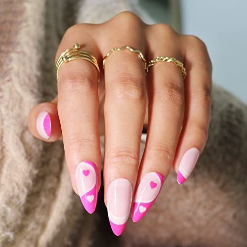 12 Packs (288 Pcs) Press on Nails Medium and Short, Misssix Short Fake Nails Glue on False Nails Almond and Square with Nail Glue for Women (G4)