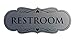 Designer Restroom Sign - Silver - Small