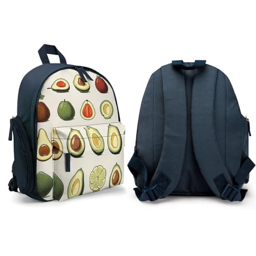 Hand Drawn Backpack Small Book Bag with Side Pocket, Lightweight Durable Backpack, Travel Rucksack, Blue-style4