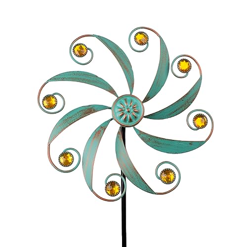 Stargarden Wind Spinner, Metal Outdoor Wind Sculptures & Spinners, Small Garden Pinwheels for Yard and Garden Decor