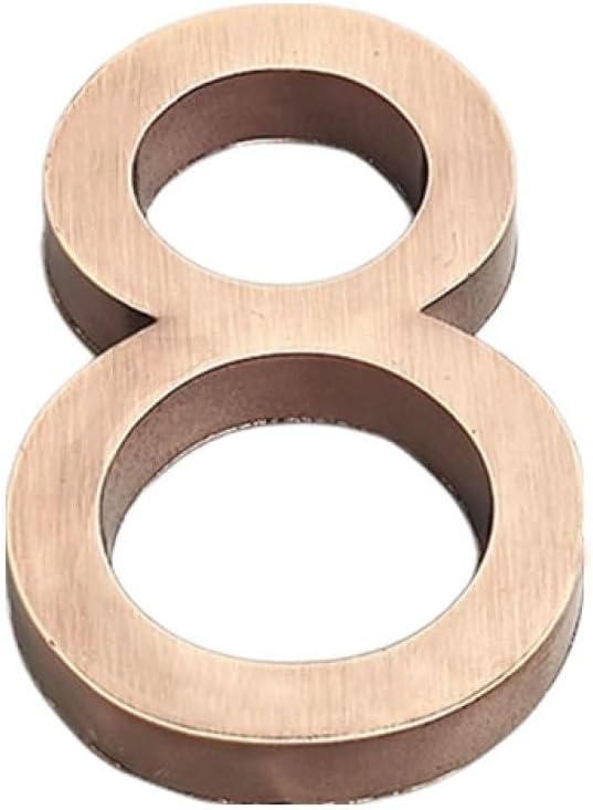 3 Inch Mailbox Numbers, 3D Door Mailbox Numbers 0-9 Self Adhesive House Door Numbers House Street Address Numbers Stickers for House, Apartment, Office, Hotel Room (Bronze-8)