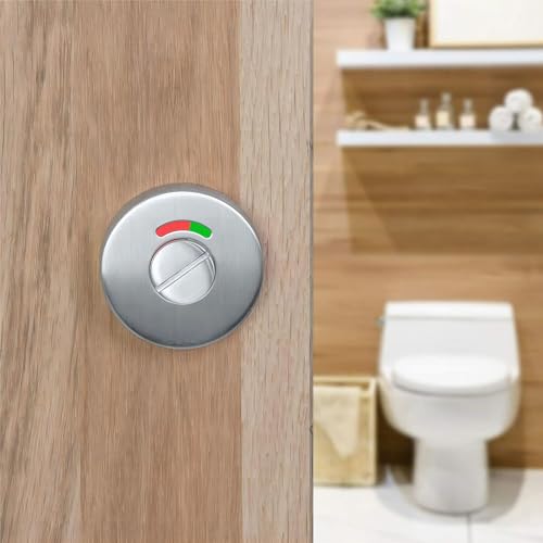 Achkey WC-Rosette mit Belegtanzeige Edelstahl-Rosetten-Set Türbeschlag WC, WC-Türbeschlag Edelstahl, Badezimmer