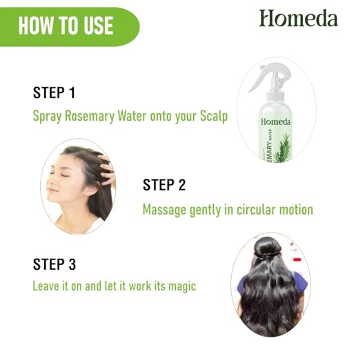 Image of Rosemary Water Spray for Hair Growth (6.8 fl oz) Romero Para el Cabello Tonico de | Rosemary Hydrosol Tonic | Scalp Spray Root Enhancer & Locs (200ml) - Natural, Sulfate, Paraben Free