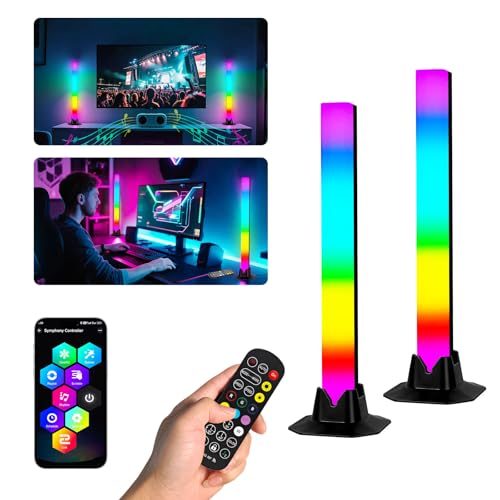 Barra de Luz LED, Retroiluminación de TV RGBIC, Ambilight con Mando a Distancia y App, Regulable 16 Millones de Colores Para Habitaciones, Decoración de Juegos (32CM)