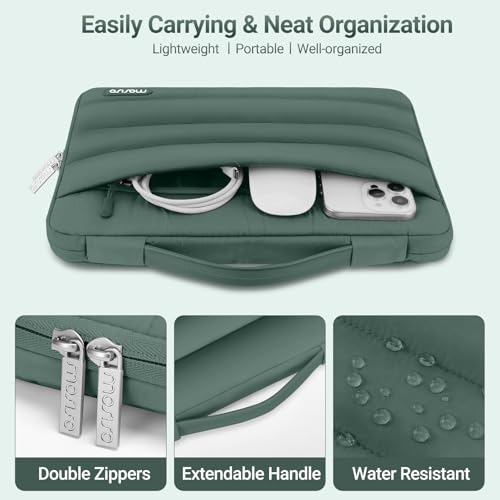 Image of MOSISO Compatible with MacBook Air 15 inch Case M5 2026 M4 M3 M2 2025-2023 | A3448 A3241 A3114 A2941, Protective Hard Shell Case&Puffy Sleeve Bag&Keyboard Skin&Webcam Cover&Screen Film, Emerald Green
