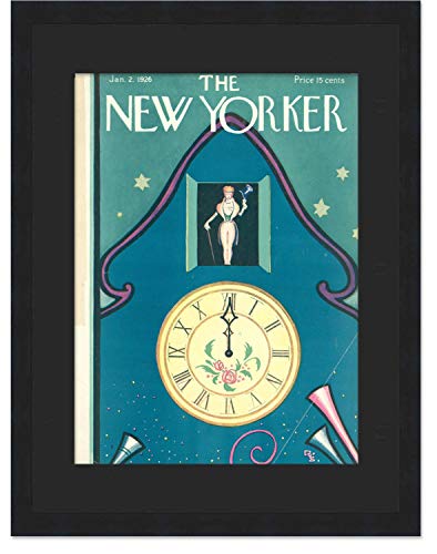 The New Yorker Magazine Solid Wood Picture Frame - UV Acrylic, Backing, and Black Mat - Fits Magazines Measuring 8 5/8