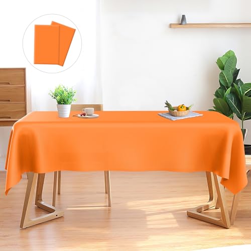 Sociaooil Toalha de mesa retangular, toalhas de mesa, toalha de mesa de aniversário, toalha de mesa laranja, toalhas de mesa de plástico descartável, toalha de mesa, toalha de mesa impermeável, toalha