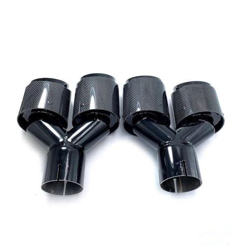 Silenciador con tubo de escape doble en forma de Y, boquilla universal de acero inoxidable 3