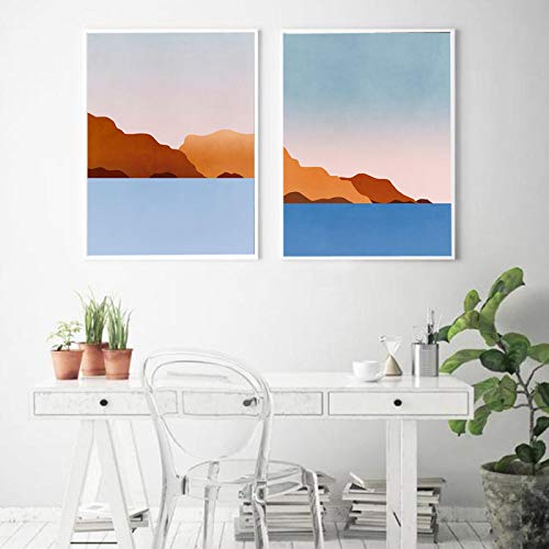 Décoration murale nordique scandinave | Lot de 2 affiches sur toile 60x90cm