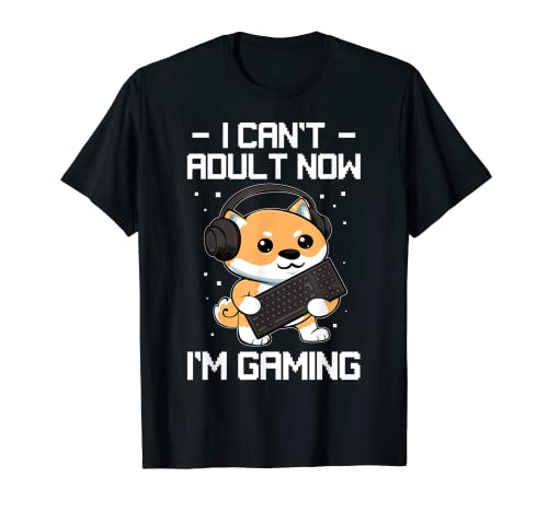 Nerd Gamer Cumpleaños No Puedo Adulto Ahora Gaming Perro Camiseta