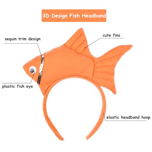 Bandeaux poisson orange souples pour fête à thème - 3