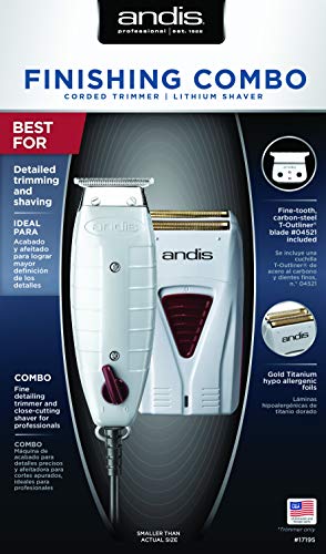 Andis 17195 Finishing Combo Professional T-Outliner Trimmer + Pro Foil Lithium Titanium Foil Shaver