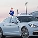 2 Pack Car Flags,Australia Flag Outdoor with Australian Flag and Pole, Car Logo Window Clip Can be Clipped to Most Windows 14 inch Pole and 16 x 10 inch Double Sided.