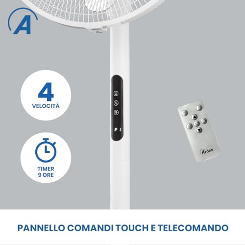 Ventilateur sur pied silencieux ARDES 5 pales avec télécommande - 5