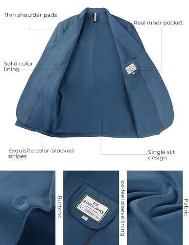 PJ PAUL JONES Casual Sport Coat for Men Stylish Regular Fit Sport Jacket Summer Blazers Denim Blue