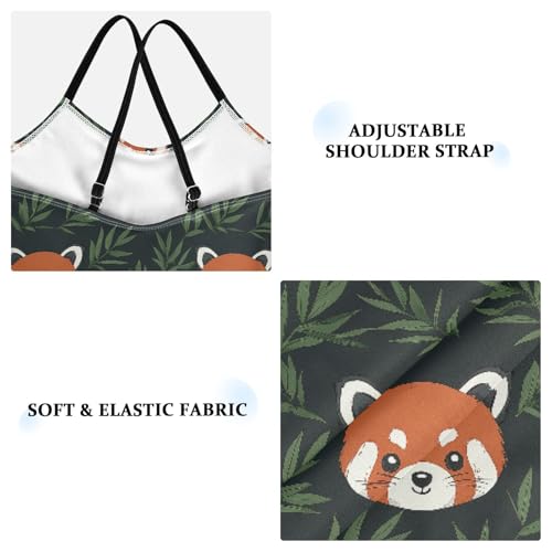 Girls Swimwear 3-10 Years One Piece Halter Swimsuit Red Panda Beach Bathing Suit3