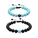 Jade cabbage Distance Relationship 8mm Beads Bracelet for Couple Set Jewelry Adjustable