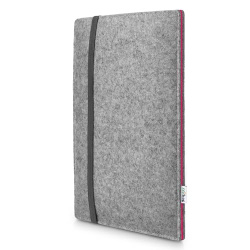 Pochette iPad 11 2025 feutre gris clair rose Stilbag Finn