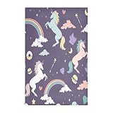 Kigai 1 Pack Rainbow Star Unicorn Kitchen Towels Soft Highly Absorbent Dish Towels Reusable Tea Towe