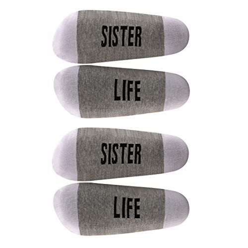LEVLO Sister Life Socks Best Friend Socks Sisters Socks Socks for Women (2 Pairs Set)