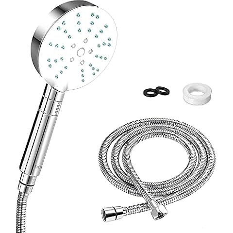 Dfito Shower Head and Hose Set, Water-Saving High Pressure Shower Head, 3 Spray Modes Hand Shower Head with 1.5m Hose, BPA-Free ABS Material ( 3 Modes ) Cover