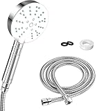 【Cabezal de ducha con 3 modos de ducha】 Spray de ducha, Spray de ducha + Masaje, Masaje, 3 modos le brindan una experiencia de baño diferente. Simplemente presione un botón para cambiar el modo de ducha.