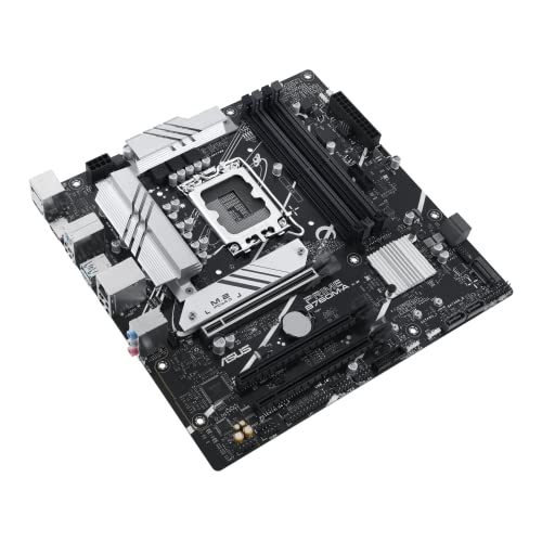 Image of ASUS PRIME B760M-A Intel B760(LGA1700)(13th and 12th Gen)mATX motherboard,PCIe 4.0,DDR5, 2xM.2 slots,2.5Gb LAN, DP, Dual HDMI, SATA 6 Gbps, rear USB 3.2 Gen 2, front USB 3.2 Gen 1 Type-C, Aura Sync