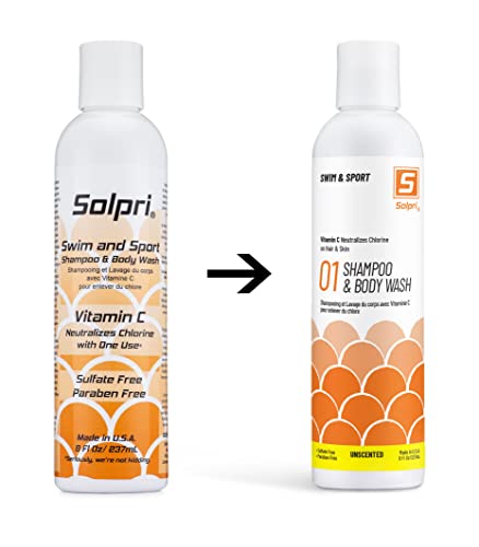 Solpri Swimmers Chlorine Swim Shampoo And Body Wash Unscented With Vitamin C 8 Fl Oz #TOP5