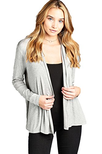 Image of Women Casual Open Front Long Sleeve Lightweight Softest Viscose Made from Bamboo Cardigan