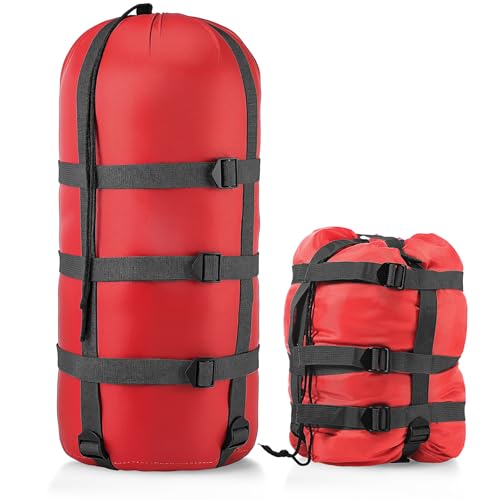 SilTriangle Compression Sack for Sleeping Bag Store Ultralight Sleeping Bag Compression Stuff Sack 15l 25l 45l Space Saving Gear for Travel Camping Hiking Outdoor(Red,15l)