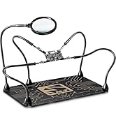 M-T Helping Hands Soldering Station, Magnetic Third Hand Tool PCB Holder with 5X Magnifying Glass...