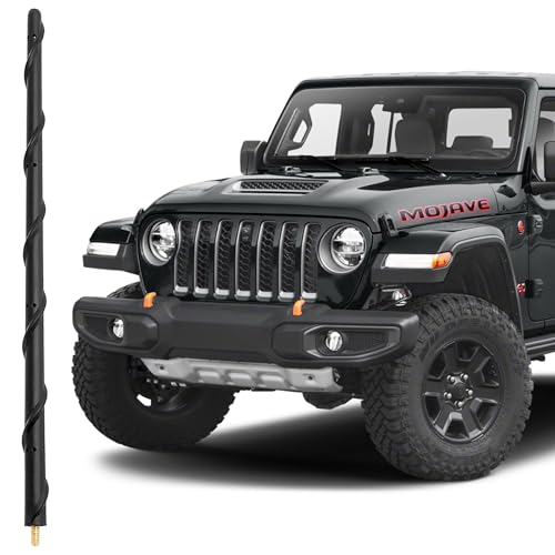 Image of BASIKER Antenna for Jeep Gladiator Willys Mojave 2007-2024 2025 2026, Jeep Gladiator Accessories, 13 Inch Spiral Jeep Gladiator Willys Mojave Antenna Replacement Designed for Car Radio Reception
