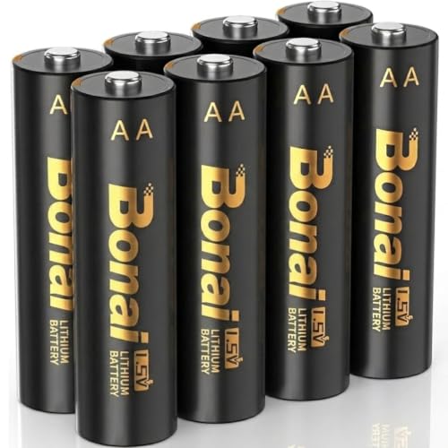 BONAI Pilas de Litio AA(No Recargables) Paquete de 8 1,5V Larga Duración