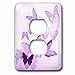 3dRose lsp_101505_6 Pretty Transparent Purple Butterflies 2 Plug Outlet Cover, Multicolor