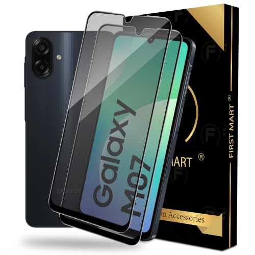 Image of FIRST MART Military-Grade Matte Anti-Glare Tempered Glass for Samsung Galaxy M07, F07, A07, M06, A06 and F06 (6.7 Inch) With Installation Kit | Edge to Edge Coverage |Anti Glare, Bubble-Free [2 Pack]