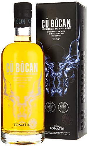 Tomatin | Cù Bòcan | Peated Single Malt | 700 ml | 46% Vol. | Geschmack von Vanille & Honig | Frische & würzige Aromen | Samtig weicher Geschmack | Torfig mit Honignoten | Geschenkverpackung