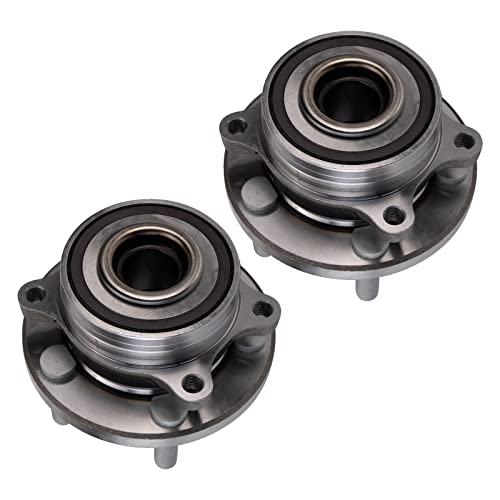 Image of TRQ Front Left and Right Wheel Bearing and Hub Assembly Set 2 Piece Compatible with 2015-2017 Ford Mustang Shelby GT350 2018-2021 Mustang GT 2017-2022 GT