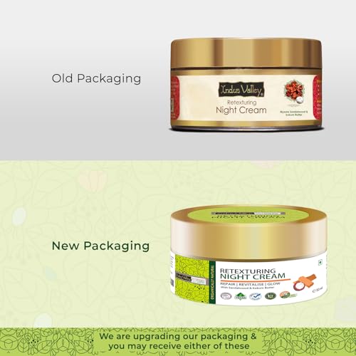 Image of INDUS VALLEY Retexturing Night Cream with Sandalwood & Kokum Butter | Deep Skin Repair, Hydration & Overnight Nourishment for Soft Glowing Skin - 50 ml