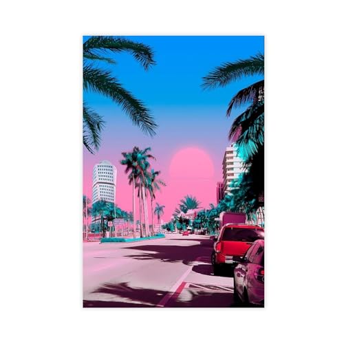 Toile Miami Vice City 60 x 90 cm pour transformer un mur blanc de salon
