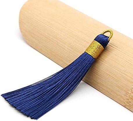 Silky Floss bookmark Tassels,Mini Tassels,Silky Floss Mini Tassels,10Pcs/Pack 8cm Gold Tassel Hanging Rope Fringe Tassel for Sewing Curtains Garment Home Decoration Jewelry Craft Accessories Key Chain