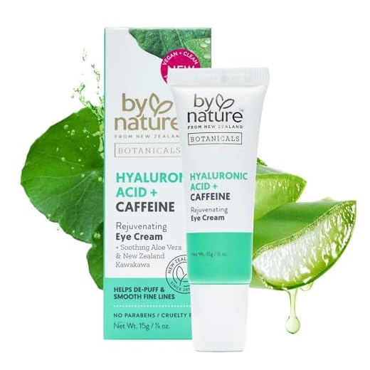 By Nature Botanicals Hyaluronic Acid & Caffeine Under Eye Cream - Firming & Refreshing Eye Cream for Dark Circles - Skincare from New Zealand - .5oz