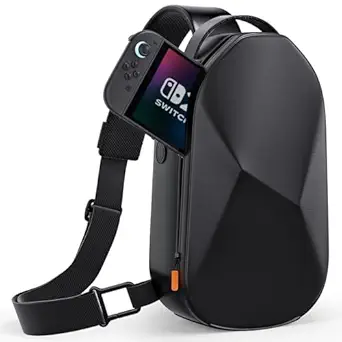 COOWPS Sling Bag for Nintendo Switch 2 (2025)/PlayStation Portal/Steam Deck, Stylish Portable Crossbody Bag with EVA Hard Shell External Thickened Lining Full Protection Game Console Travel Pouch