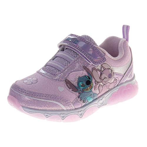 Disney Lilo & Stitch Shoes LED Light up Sneaker Athletic Sneakers Slip on Shoes- Lilac Size 9 Toddler