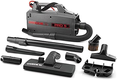 ORECK COMMERCIAL XL Pro 5 Super Compact Canister Bagged Vacuum Cleaner with Attachments, Lightweight, Carriable Portable Professional Grade, BB900-DGR, Black