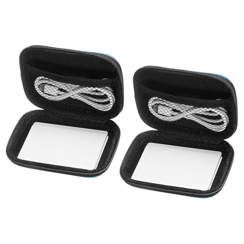 Étui de protection rectangulaires en EVA bleu ciel pour écouteurs et câbles x2